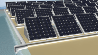solar-powered device produces energy and cleans water