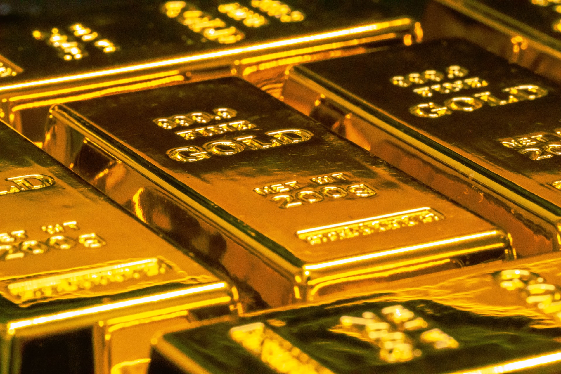 closeup of gold bars