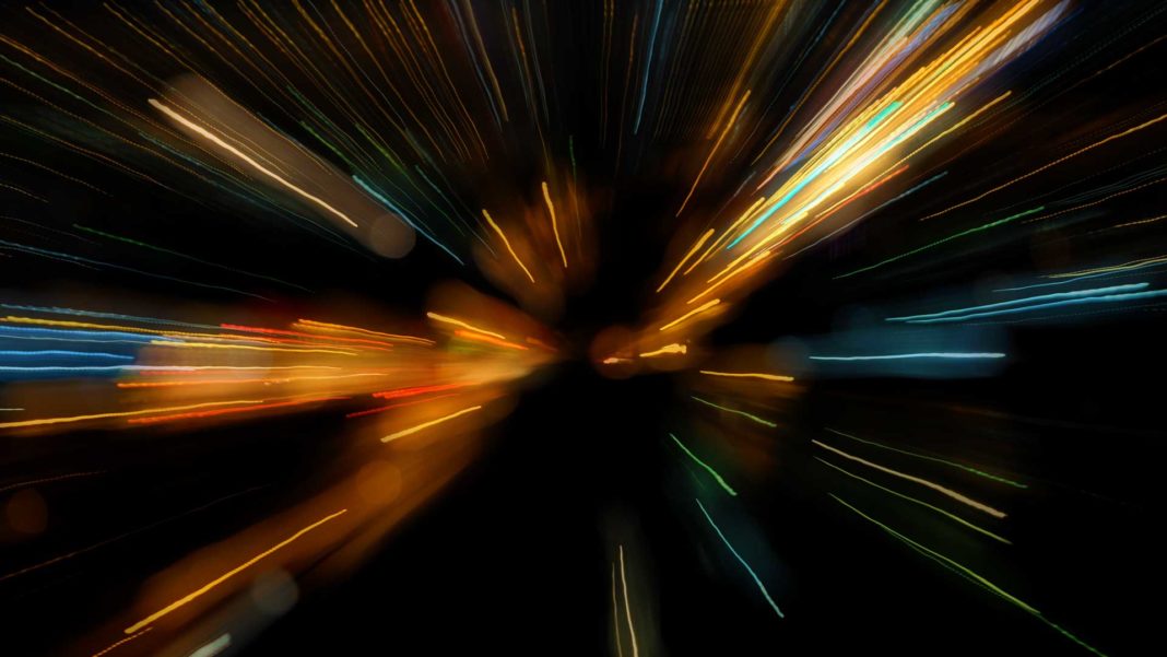 abstract image of light at soaring speeds