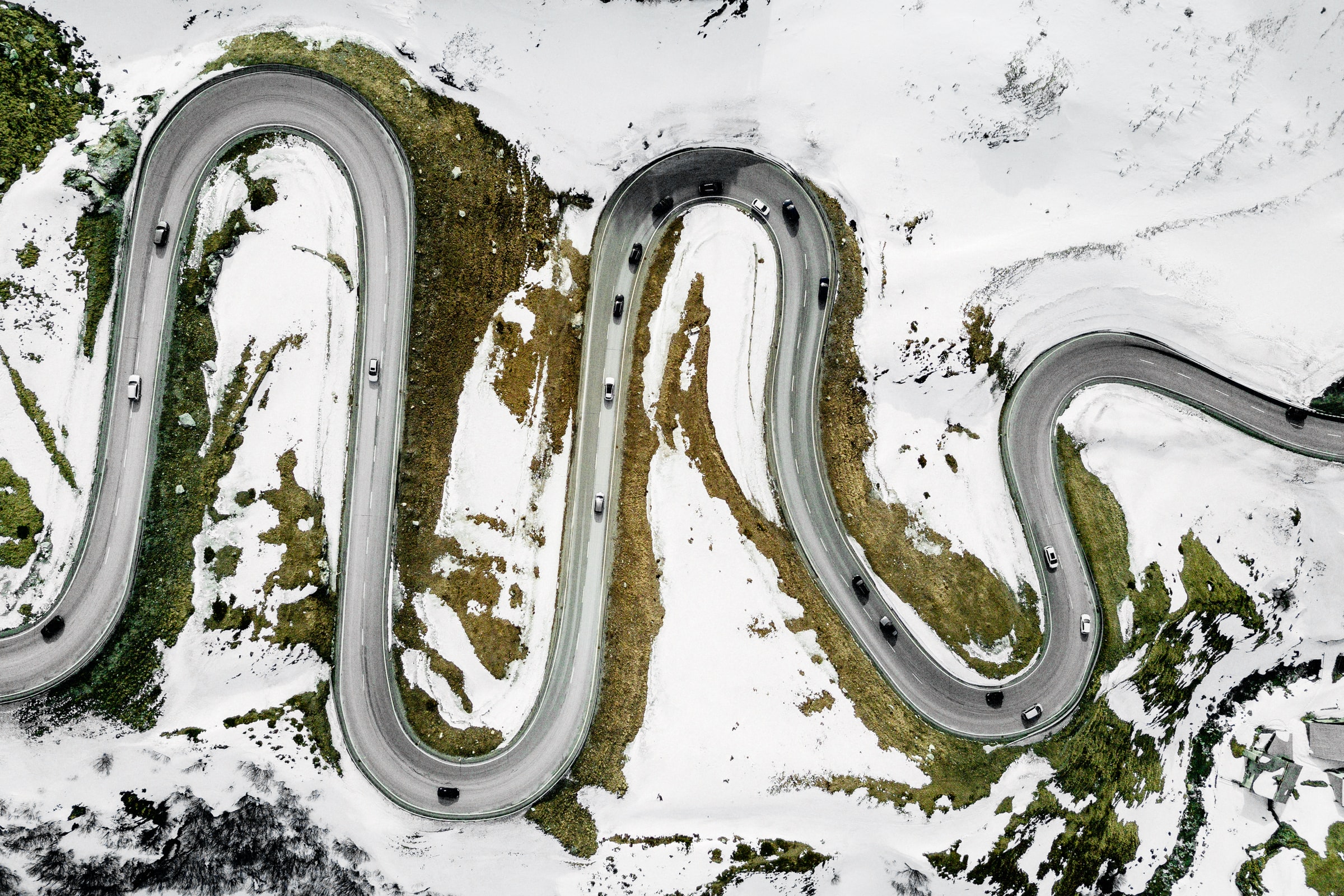 The Julier Pass road between Savognin and St. Moritz